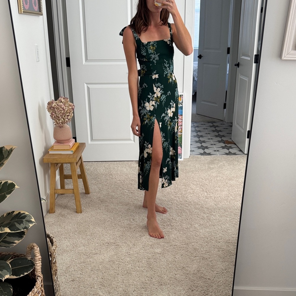 Reformation Floral Green Midi Dress